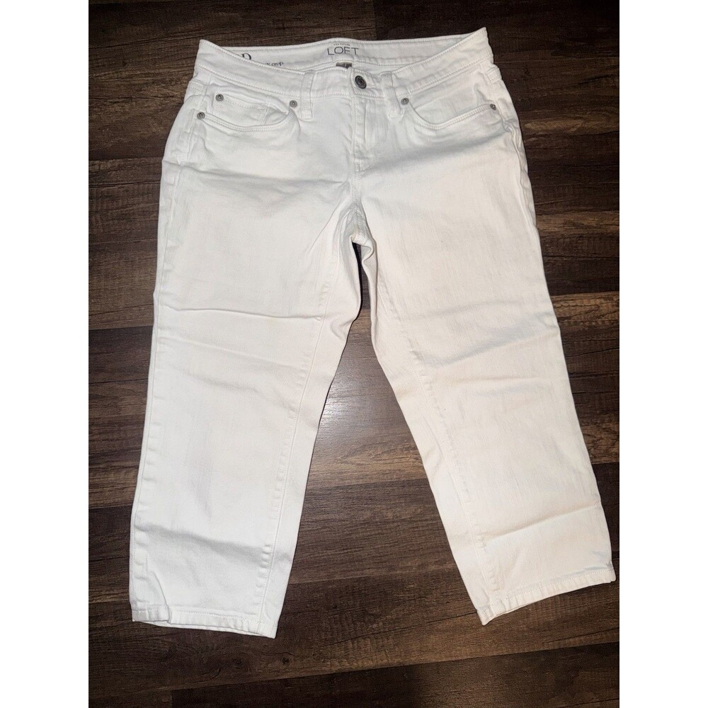 Ann Taylor Women's Loft SZ 2P Curvy Crop Pants Stretch Casual Fit